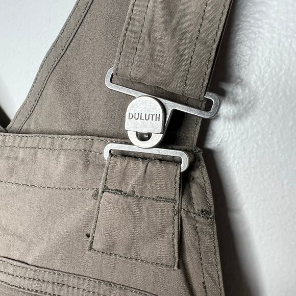 Duluth Trading Co. Women's Heirloom Gardening Bibs Overalls Taupe Brown XS x 31 - Picture 7 of 13